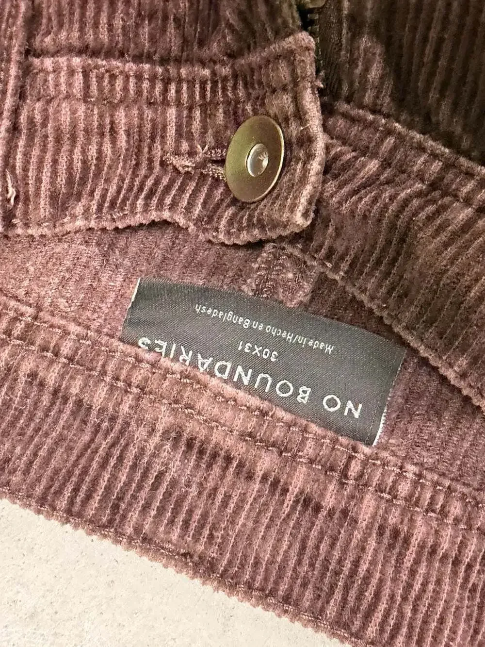 No Boundaries Brown double knee Corduroy Wide-Leg Carpenter Pants